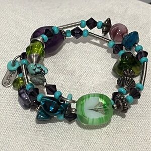 Vintage Treska Beaded Wrap Bracelet Bohemian